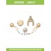 Украшение Jibbitz для обуви Crocs «Elevated Gold 5 Pack» Золото, Набор из 5 шт CROCS 22280627